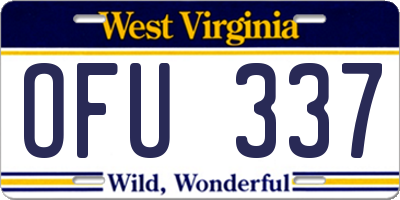 WV license plate OFU337