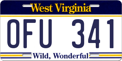 WV license plate OFU341