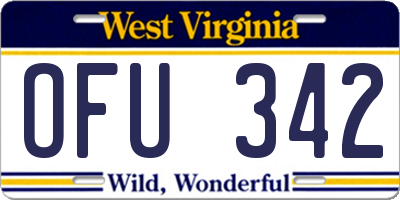 WV license plate OFU342