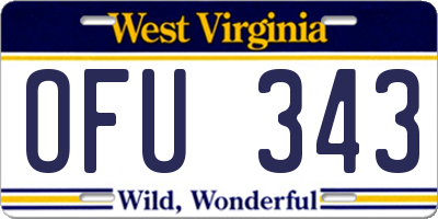 WV license plate OFU343