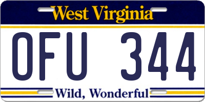 WV license plate OFU344