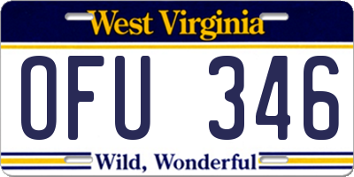 WV license plate OFU346