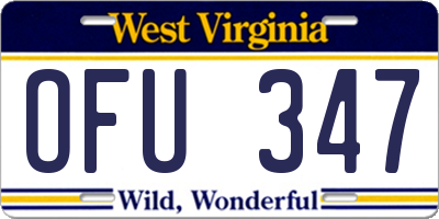 WV license plate OFU347