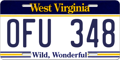 WV license plate OFU348