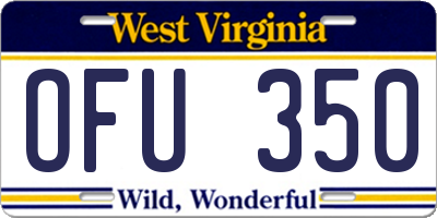 WV license plate OFU350