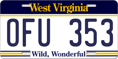WV license plate OFU353