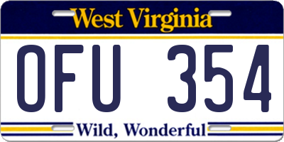 WV license plate OFU354