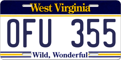 WV license plate OFU355