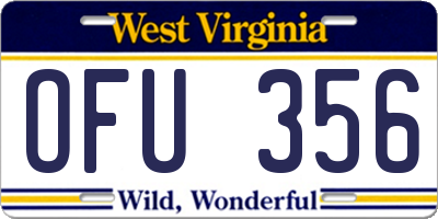 WV license plate OFU356