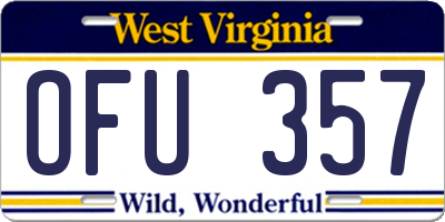 WV license plate OFU357