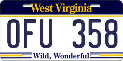 WV license plate OFU358