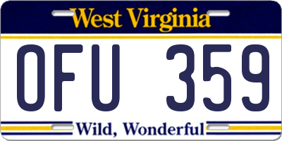 WV license plate OFU359