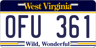 WV license plate OFU361