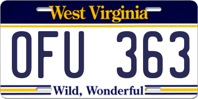 WV license plate OFU363