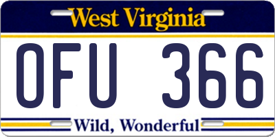 WV license plate OFU366