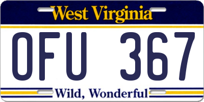 WV license plate OFU367