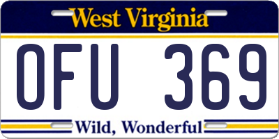 WV license plate OFU369