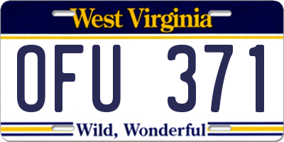 WV license plate OFU371