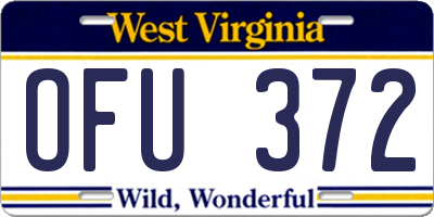WV license plate OFU372