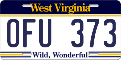 WV license plate OFU373