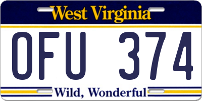 WV license plate OFU374