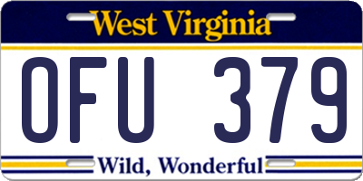 WV license plate OFU379