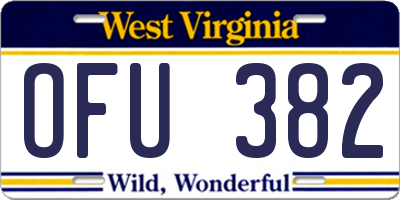 WV license plate OFU382