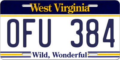 WV license plate OFU384