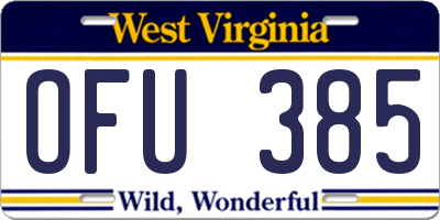 WV license plate OFU385
