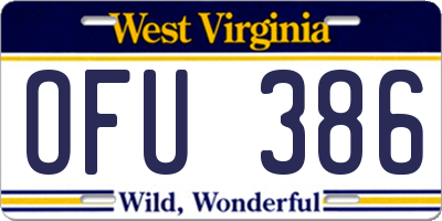 WV license plate OFU386