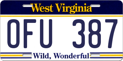 WV license plate OFU387