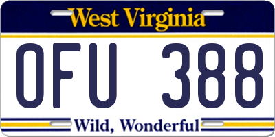 WV license plate OFU388