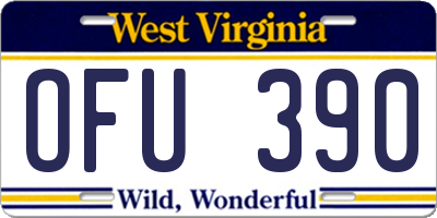 WV license plate OFU390