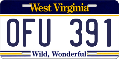 WV license plate OFU391