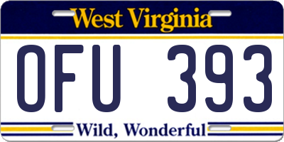 WV license plate OFU393