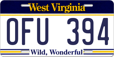WV license plate OFU394