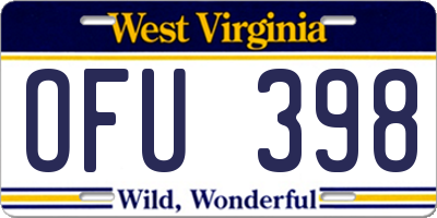 WV license plate OFU398