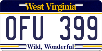 WV license plate OFU399