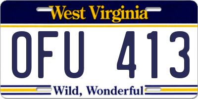 WV license plate OFU413