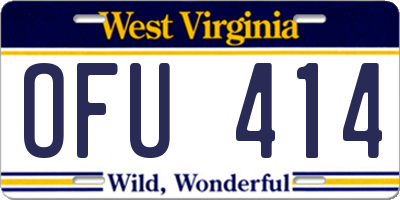 WV license plate OFU414