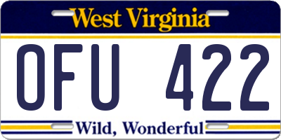 WV license plate OFU422