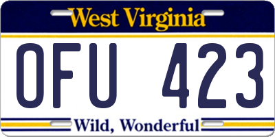 WV license plate OFU423