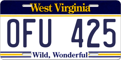 WV license plate OFU425