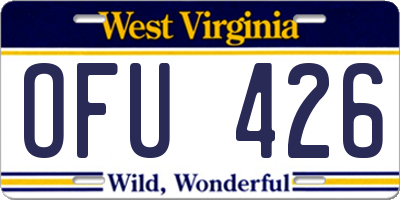 WV license plate OFU426