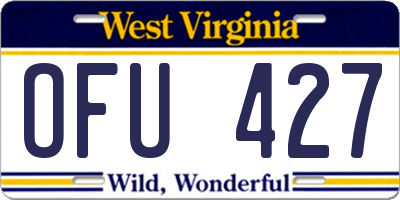 WV license plate OFU427