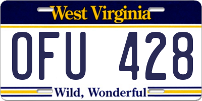 WV license plate OFU428