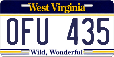 WV license plate OFU435