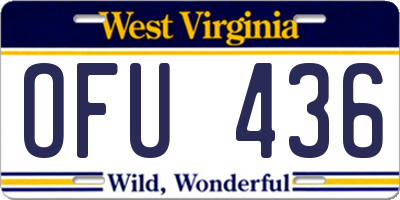 WV license plate OFU436