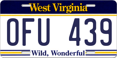 WV license plate OFU439