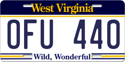 WV license plate OFU440